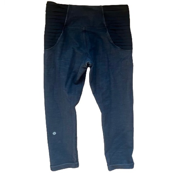 Lululemon Aphrodite Crop Black Sub Denim/ Black 4 - Picture 8 of 9